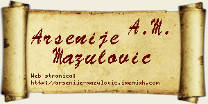 Arsenije Mazulović vizit kartica
